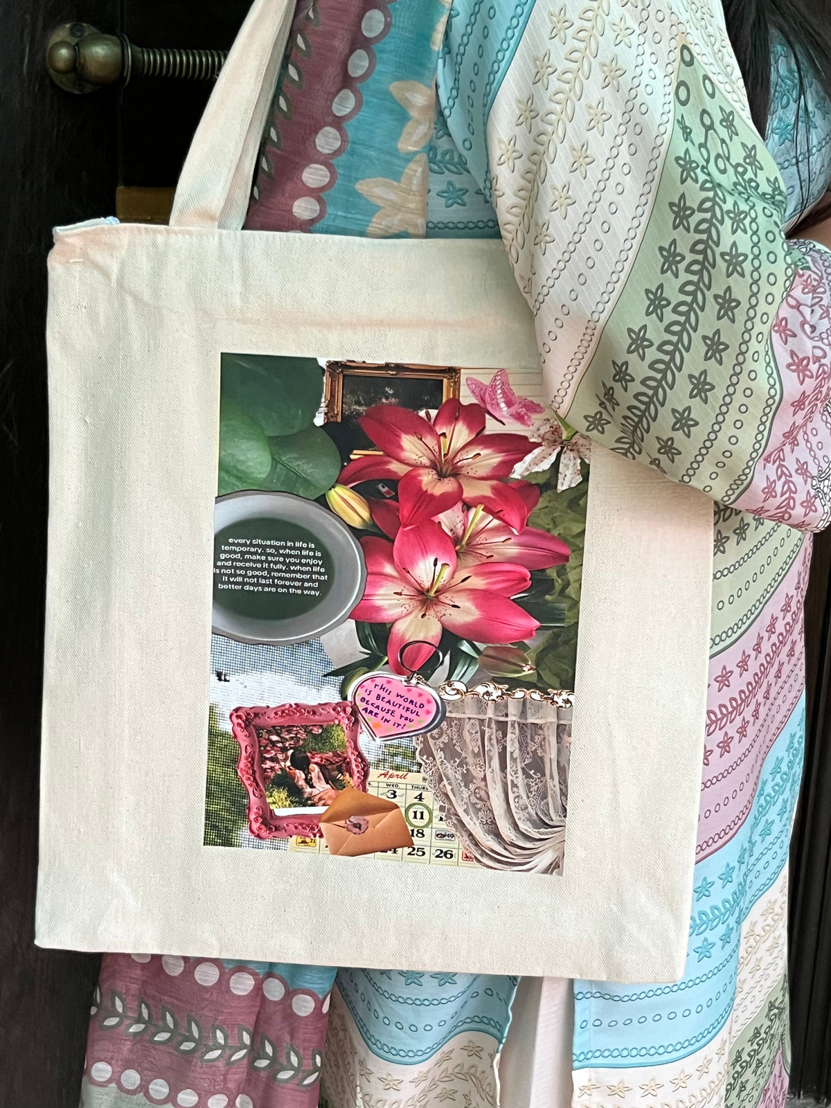 Canvella Bloom Tote | Floral Aesthetic Canvas Tote Bag